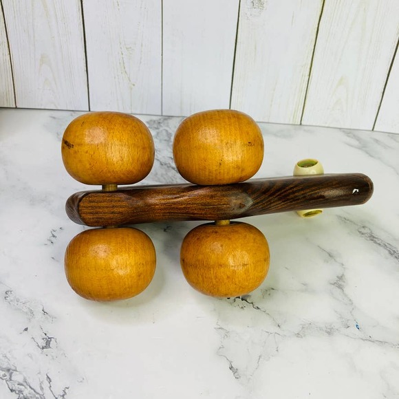 Vintage Wooden Frog Rolling Push Toy Montessori Nursery - Picture 6 of 9